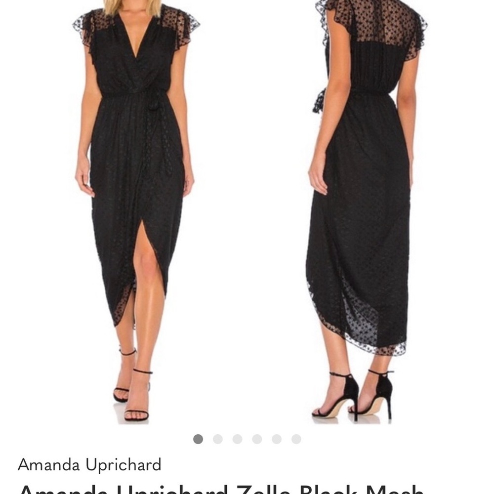 Amanda Uprichard Black Lace Midi Dress